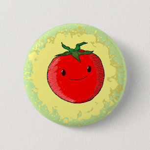 Cute Cartoon Tomato Button
