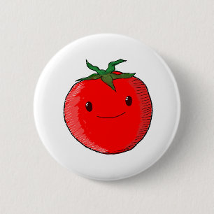 Cute Cartoon Tomato Button