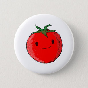 Cute Cartoon Tomato Button