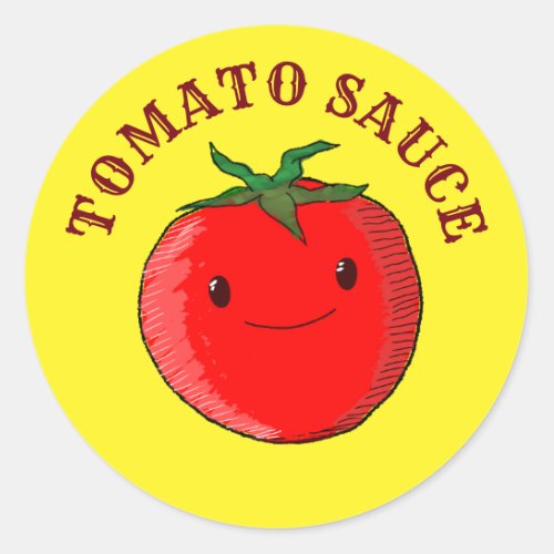 Cute Cartoon Tomato  Classic Round Sticker