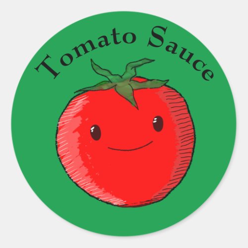 Cute Cartoon Tomato Classic Round Sticker