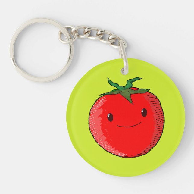 Cute Cartoon Tomato Keychain (Front)