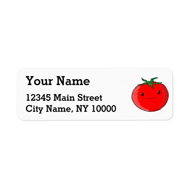 Cute Cartoon Tomato Label (Front)