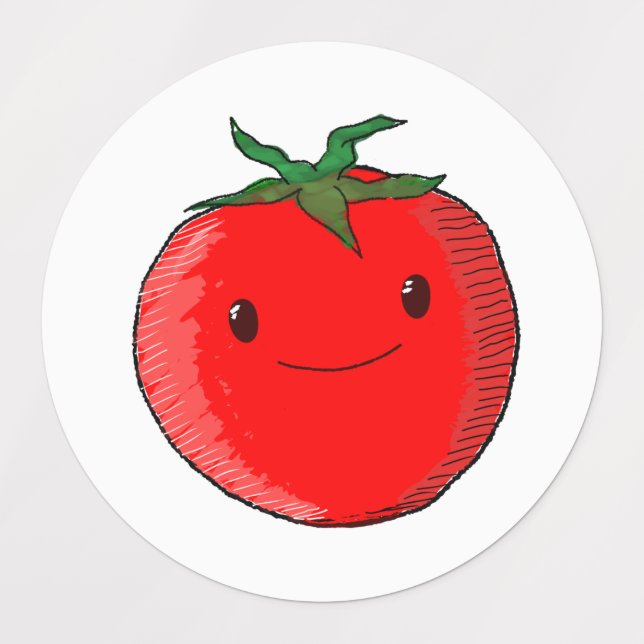 Cute Cartoon Tomato Labels (Design 1)