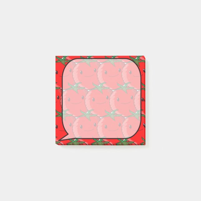Cute Cartoon Tomato Pattern Custom Post-it Notes (Front)