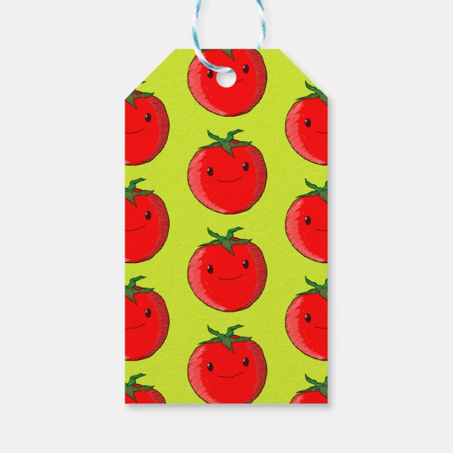 Cute Cartoon Tomato Pattern Gift Tags (Back)