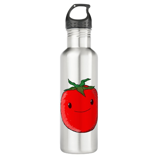 Cute Cartoon Tomato Stainless Steel Water Bottle (Front)