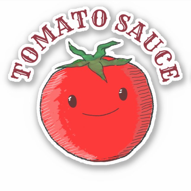 Cute Cartoon Tomato Sticker (Front)