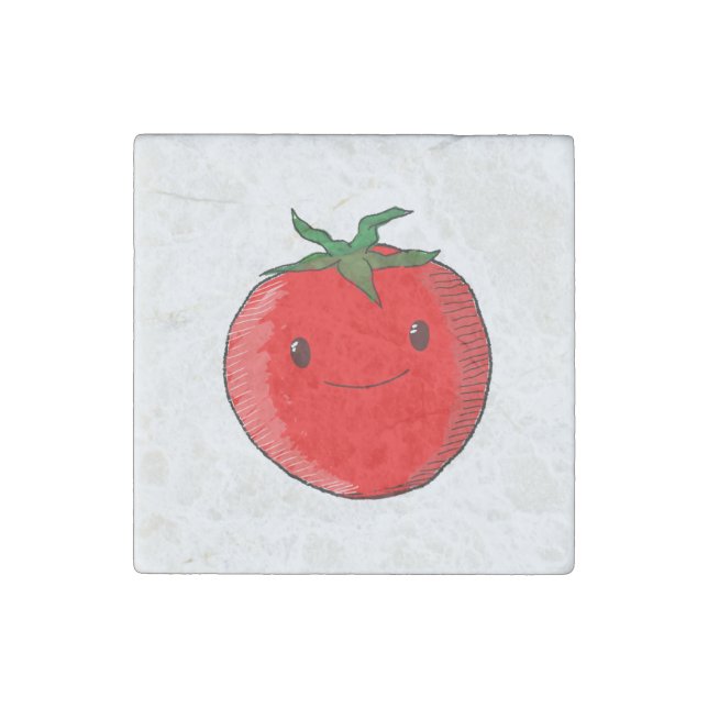 Cute Cartoon Tomato Stone Magnet (Front)