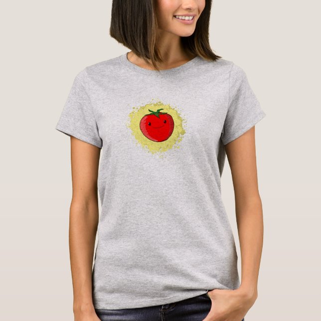 Cute Cartoon Tomato T-Shirt (Front)