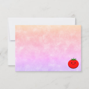 Cute Cartoon Tomato Watercolor Custom Blank Note Card