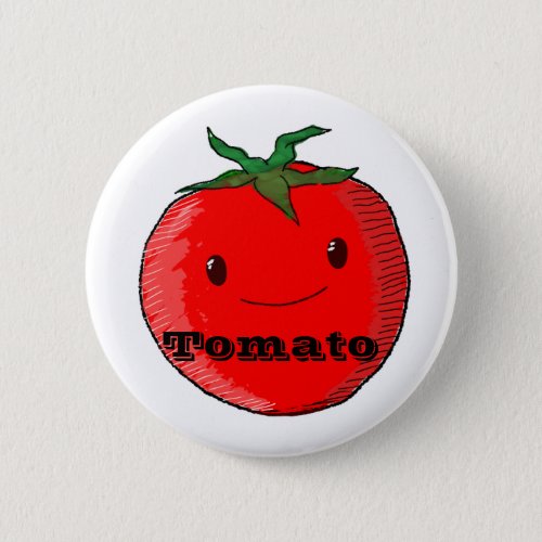 Cute Cartoon Tomato With Text Button