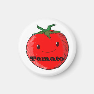Cute Cartoon Tomato With Text Magnet