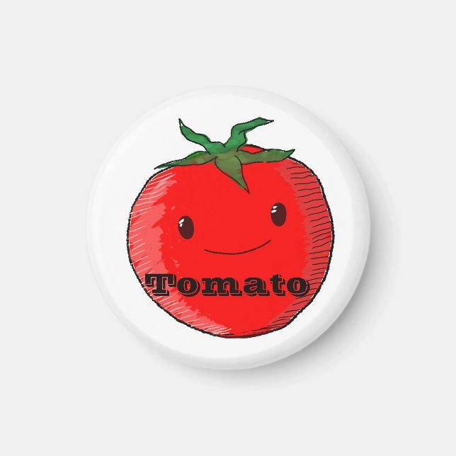 Cute Cartoon Tomato With Text Magnet (Front)
