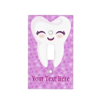 Cute Cartoon Tooth - Custom Light Switch Cover by creativekid at Zazzle