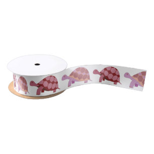 Cute Cartoon Tortoise Pattern Satin Ribbon
