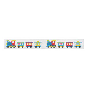 Cute Cartoon Train Grosgrain Ribbon