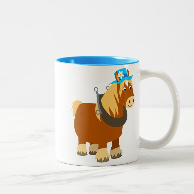Cute Cartoon Trait Breton Horse Mug (Right)