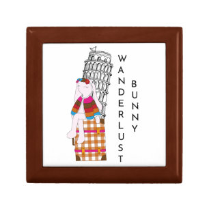 Cute Cartoon Travel Bunny Italy Vacation Gift Box
