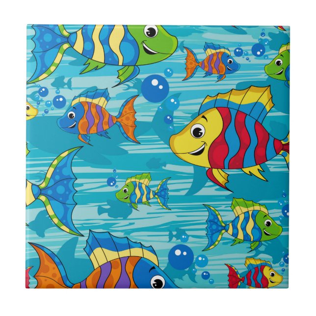 Cute Cartoon Tropical Fish Tile (Front)