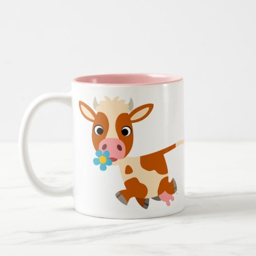 Cute Cartoon Trotting Cow Mug