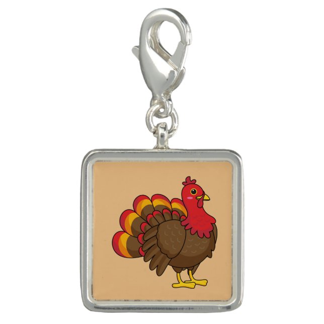 Cute Cartoon Turkey Charm (Front)