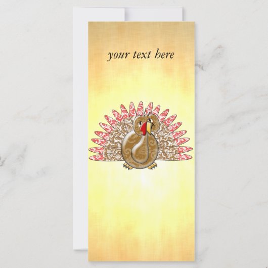 Cute Cartoon Turkey Damask Pattern (Back)