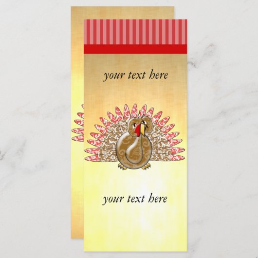 Cute Cartoon Turkey Damask Pattern (Front/Back)