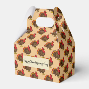Cute Cartoon Turkey Favor Boxes