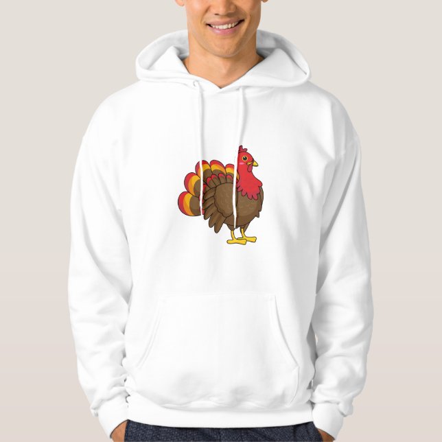 Cute Cartoon Turkey Hoodie (Front)