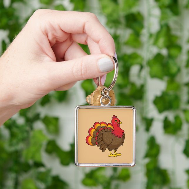 Cute Cartoon Turkey Keychain (Hand)