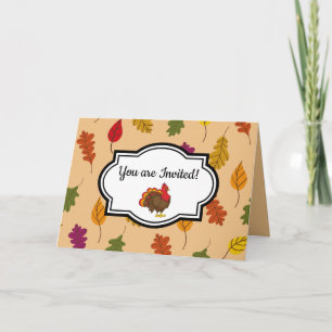 Cute Cartoon Turkey Personalize Invitation