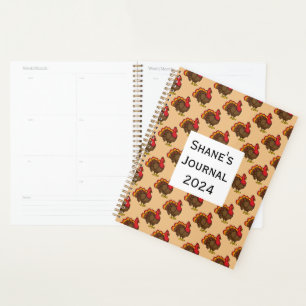 Cute Cartoon Turkey   Personalize Planner