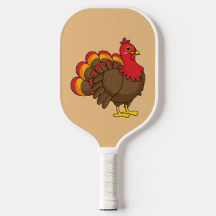 Cute Cartoon Turkey Pickleball Paddle