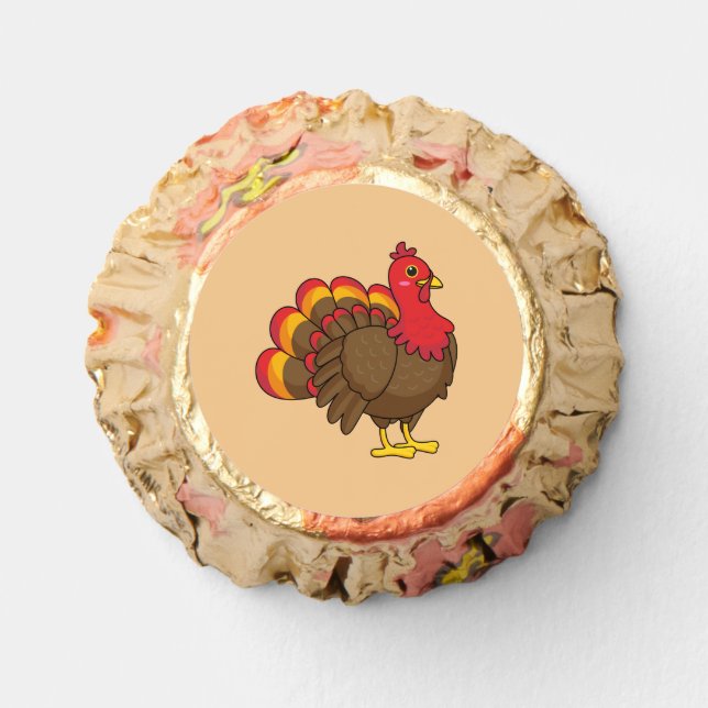 Cute Cartoon Turkey Reese's Peanut Butter Cups (Front)
