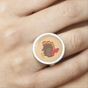 Cute Cartoon Turkey Ring