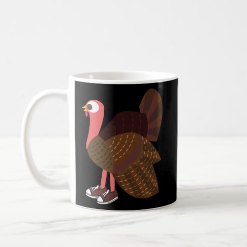 Cute Cartoon Turkey Runner wearing sneakers393png3 Coffee Mug