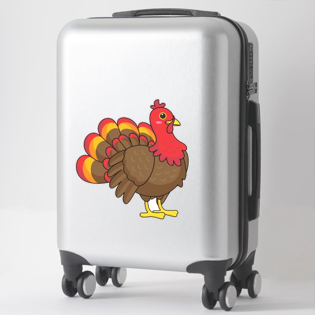 Cute Cartoon Turkey Sticker (Suitcase)