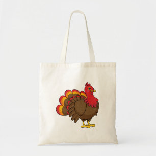 Cute Cartoon Turkey Tote Bag
