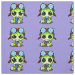 Cute Cartoon Turtle in Aviator Hat Fabric