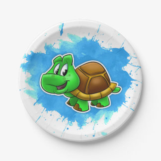 Cute Cartoon Turtle Plate
