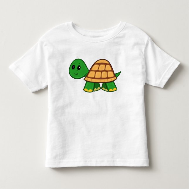 Cute Cartoon Turtle Toddler T-Shirt (Front)