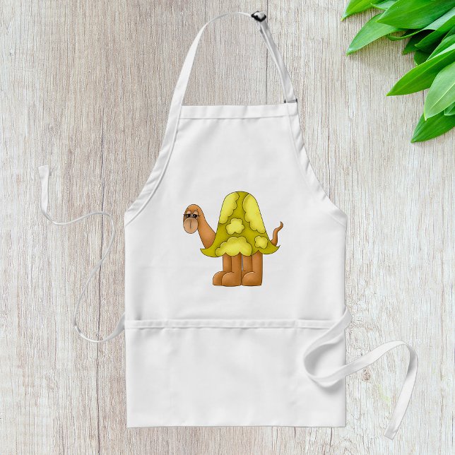 Cute Cartoon Turtle with Puffy Green Shell Adult Apron (Creator Uploaded)
