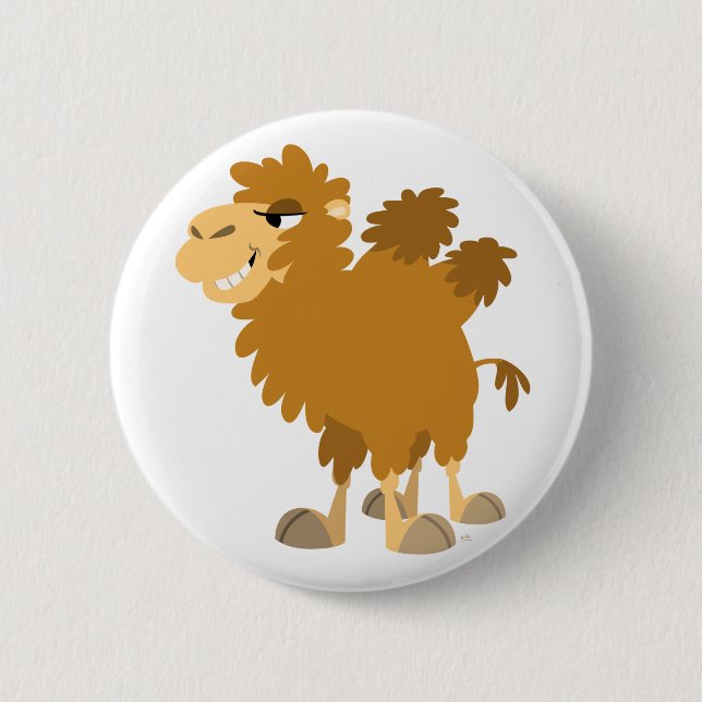 Cute Cartoon Two-Humped Camel Button Badge (Front)