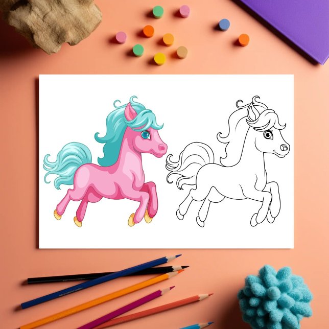 Cute Cartoon unicorn coloring page (Creator Uploaded)