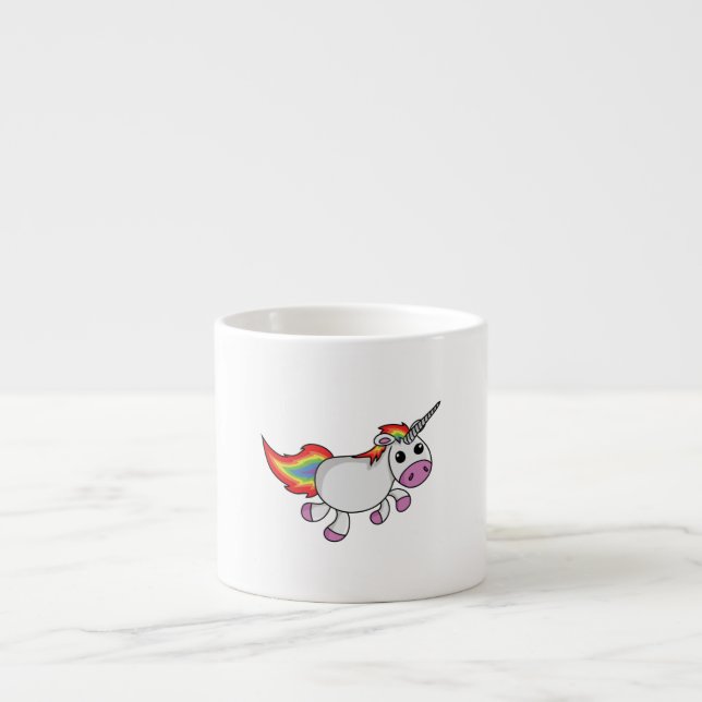 Cute Cartoon Unicorn Espresso Cup (Front)