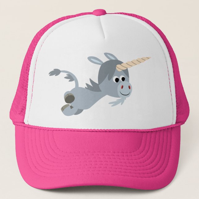 Cute Cartoon Unicorn In A Hurry Hat (Front)