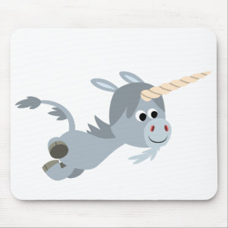 Cute Cartoon Unicorn In A Hurry Mousepad