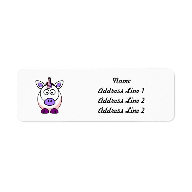 Cute Cartoon Unicorn Label (Front)