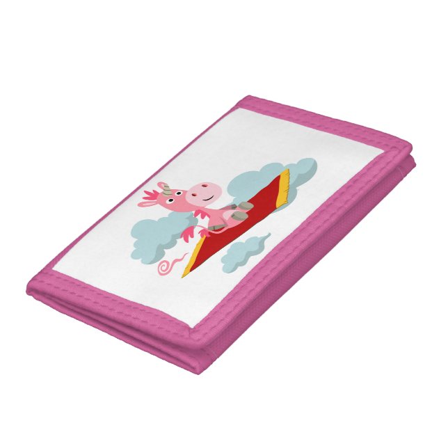 Cute Cartoon Unicorn's Magic Carpet Ride Wallet (Bottom)